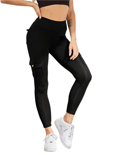 High Waisted Cargo Fitness Pants
