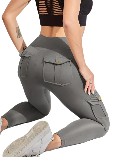 High Waisted Cargo Fitness Pants
