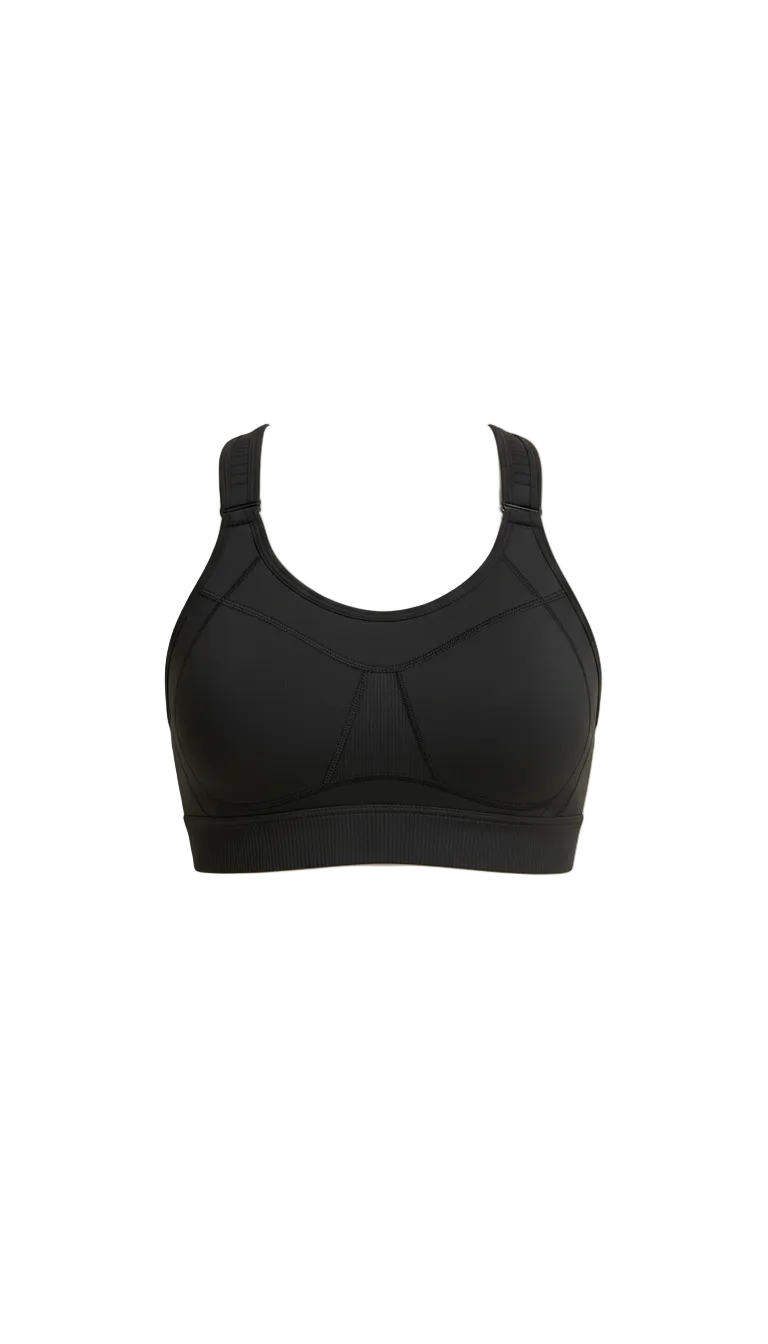 Graphite Black performance sports bra