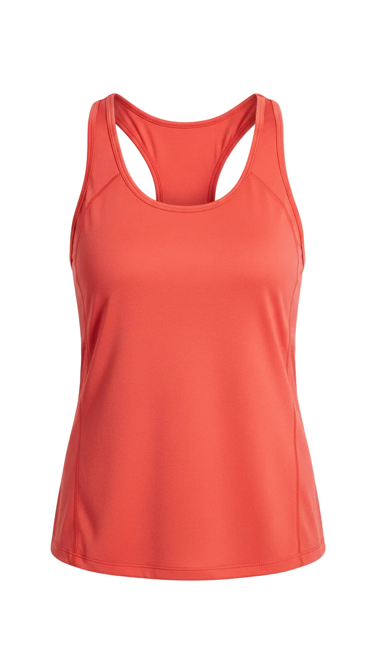 Coral Red Athletic Tank Top