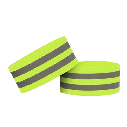 Neongula reflexband med reflexremsor