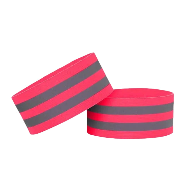 Rosa reflexband med reflexremsor