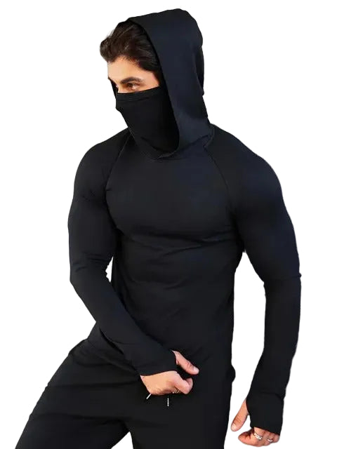 Löpningströja med inbyggd mask