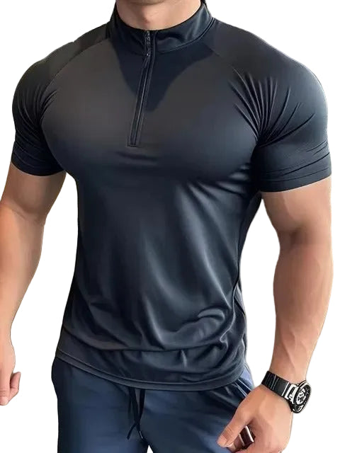 T-shirt med Halv Dragkedja