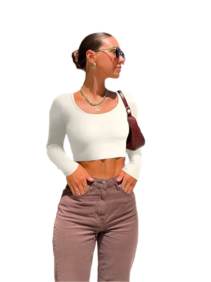 Långärmad Rundhalsad Tröja