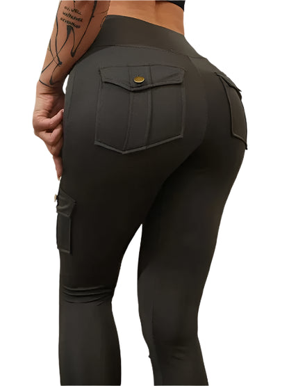 Högmidjade Cargo-Fitnessbyxor