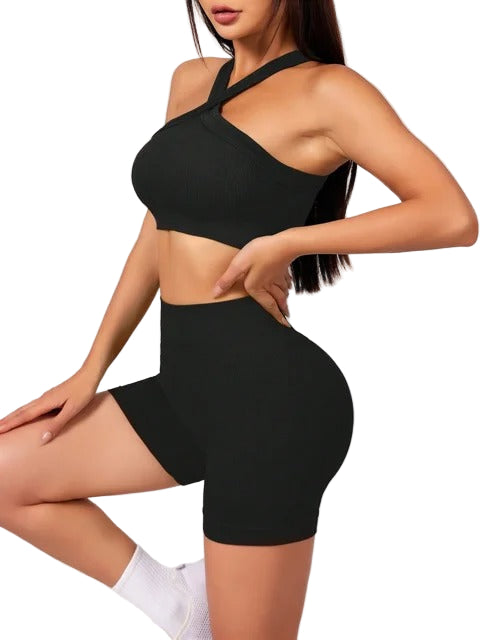 Cykelbyxor och Crop Top Set