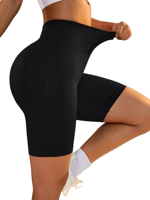Sömlösa Yogashorts med Hög Midja